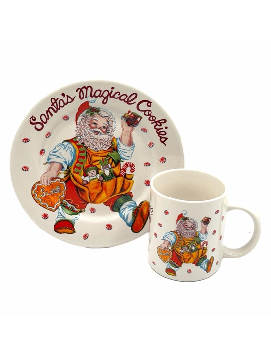 Sakura Other - Vintage Sakura “Santa’s Magical Cookies” Ceramic Mug + Plate Set – Christmas